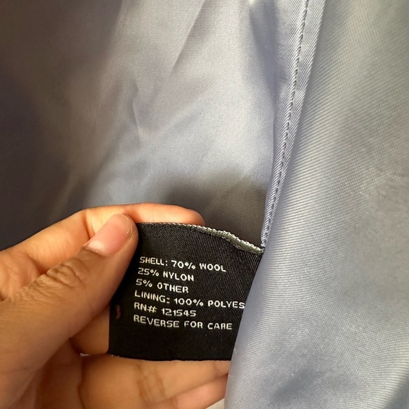 London Fog Pea Coat Wool Blend Grey/Blue Color Small - Picture 4 of 6